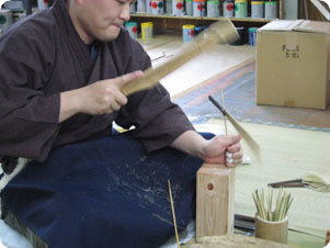 水うちわの竹骨作り２